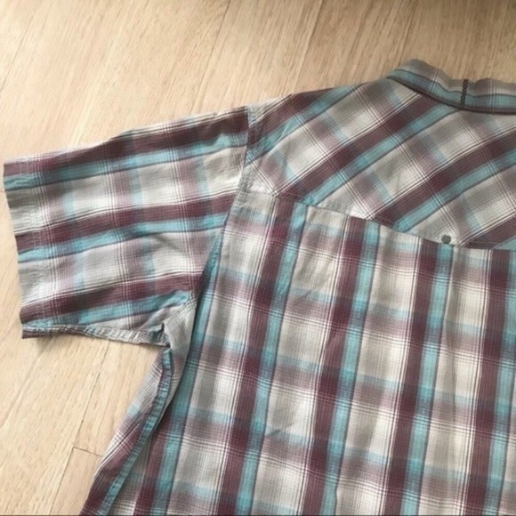 Columbia Plaid Button Down Collar Short Sleeve Dress Shirt Mens Size Large - Picture 6 of 7